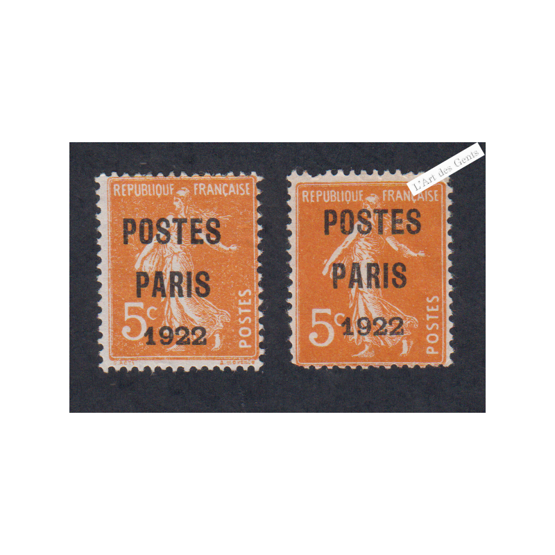 Timbres France Préoblitéré n°30 - Neuf sans gomme- Variété couleur - signés - lartdesgents.fr