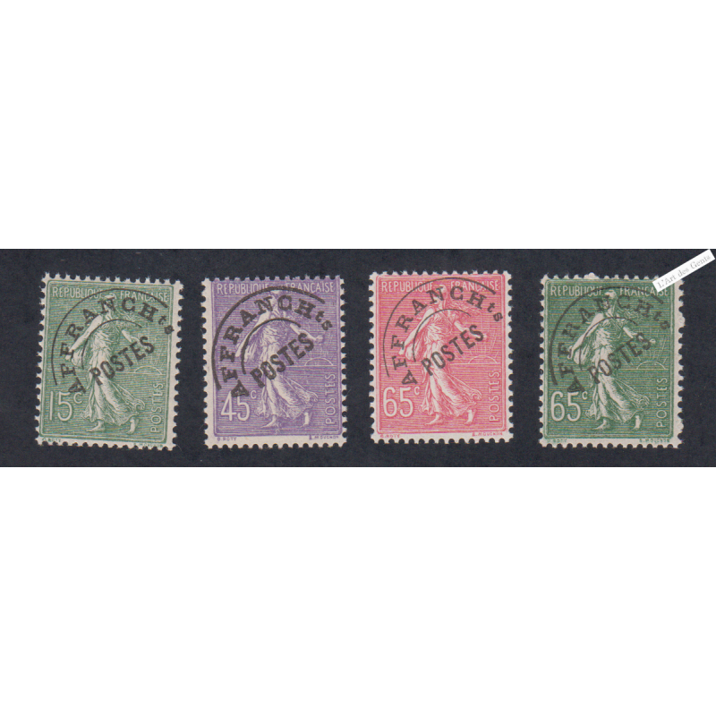 Timbres France Préoblitérés n°45 à n°49 sauf n°47 - Neufs** - cote 100 Euros - lartdesgents.fr