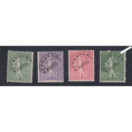 Timbres France Préoblitérés n°45 à n°49 sauf n°47 - Neufs** - cote 100 Euros - lartdesgents.fr
