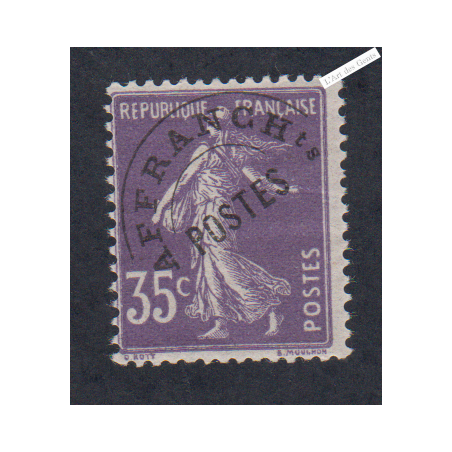 Timbre France Préoblitéré n°62 - Neuf*  - cote 120 Euros - signé - lartdesgents.fr
