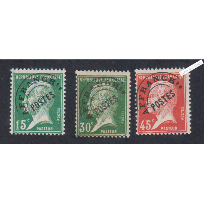 Timbres France Préoblitérés n°65 à n°67 - Neufs**  - cote 170 Euros  - lartdesgents.fr