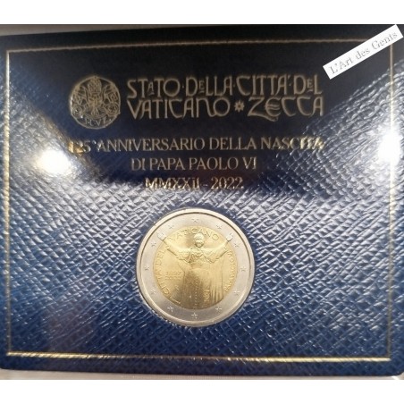Coffret 2 euros BU 2022 Vatican 125° anniversaire Pape Paolo VI, lartdesgents.fr