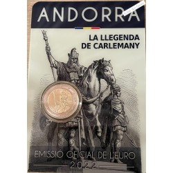 Blister 2 Euros Commémorative Andorre 2022 Charlemagne BU, lartdesgents.fr