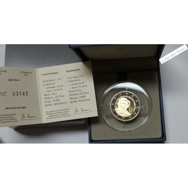 FR Coffret 2 euros BE 2012 Abbé Pierre, lartdesgents.fr
