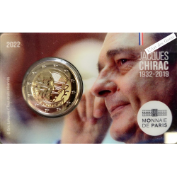 Coincard BU 2 euros 2022 JACQUES CHIRAC, lartdesgents.fr