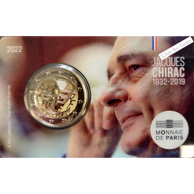 Coincard BU 2 euros 2022 JACQUES CHIRAC, lartdesgents.fr