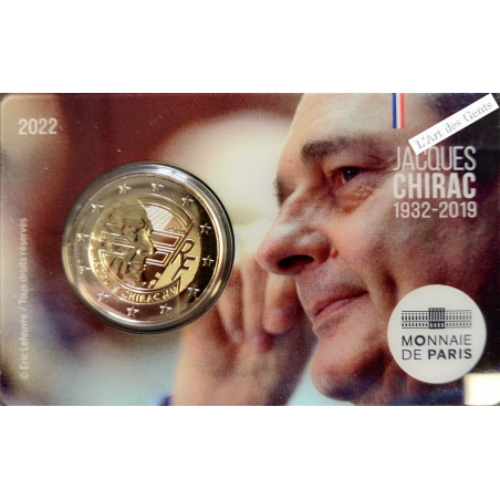 Coincard BU 2 euros 2022 JACQUES CHIRAC, lartdesgents.fr