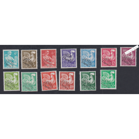 Timbres France Préoblitérés n°106 à n°118 - Neufs* - cote 98 Euros - lartdesgents.fr