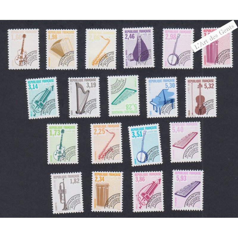 Timbres France Préoblitérés n°213 à n°231 - Neufs** - cote 114 Euros - lartdesgents.fr