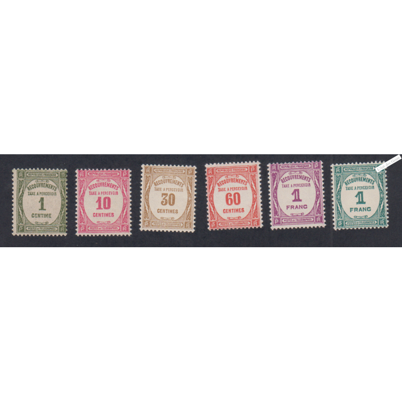 Timbres Taxe n°55 à n°60  - Neufs** - cote 110 Euros - lartdesgents.fr