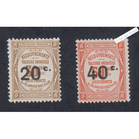 Timbres Taxe n°49 et n°50  - Neufs* - cote 70 Euros - lartdesgents.fr