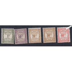 Timbres Taxe n°43 à n°48 sauf n°47  - Neufs* - cote 107 Euros - lartdesgents.fr