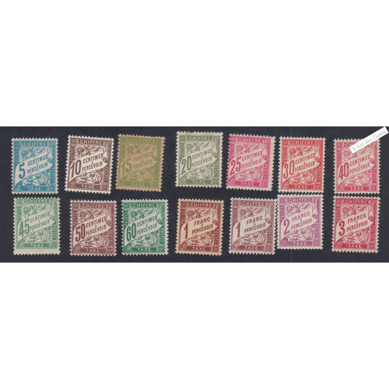 Timbres Taxe n°28 à n°42A sauf n°34 - n°39 et n°41  - Neufs* - cote 141 Euros - lartdesgents.fr
