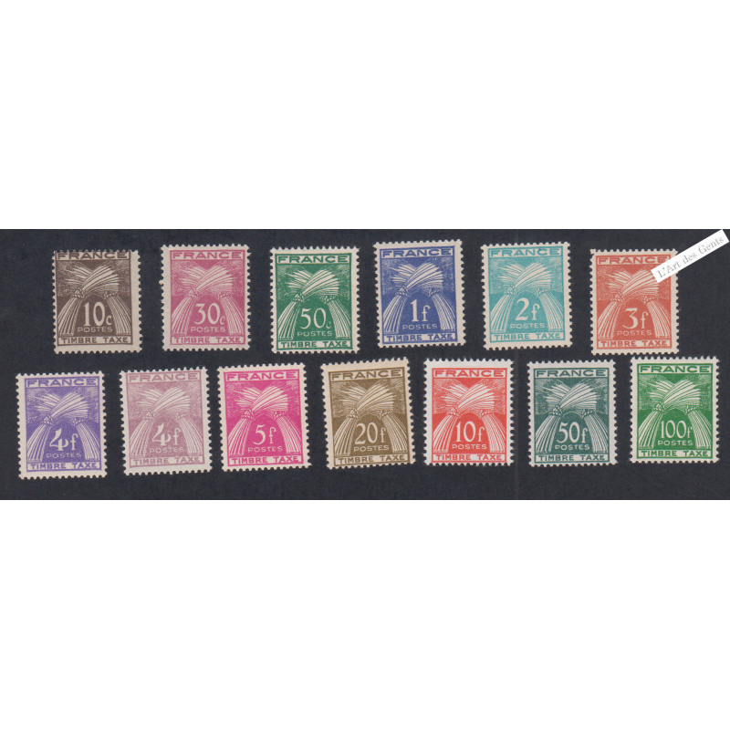 Timbres Taxe n°78 à n°89  - Neufs** sauf 3  - cote 139 Euros - lartdesgents.fr