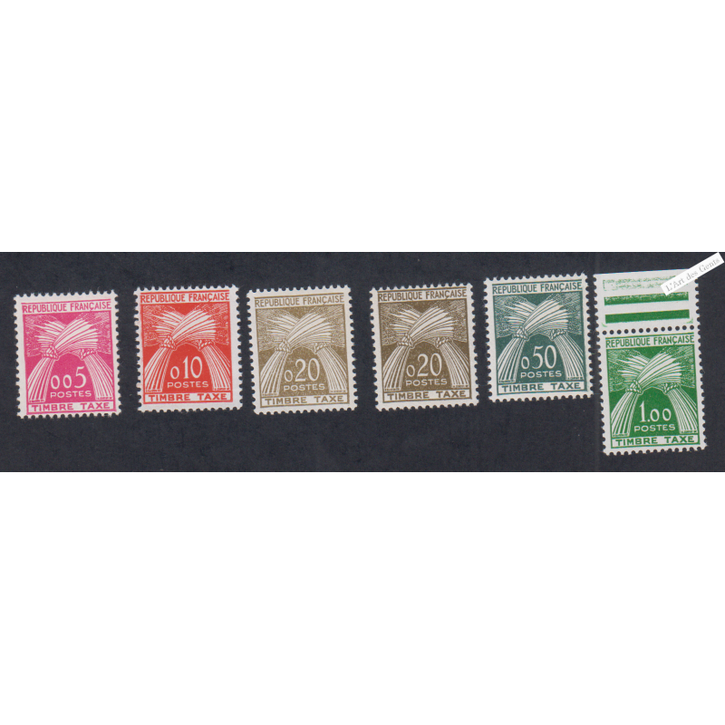 Timbres Taxe n°90 à n°94 + n°92b  - Neufs** - cote 77.50 Euros - lartdesgents.fr