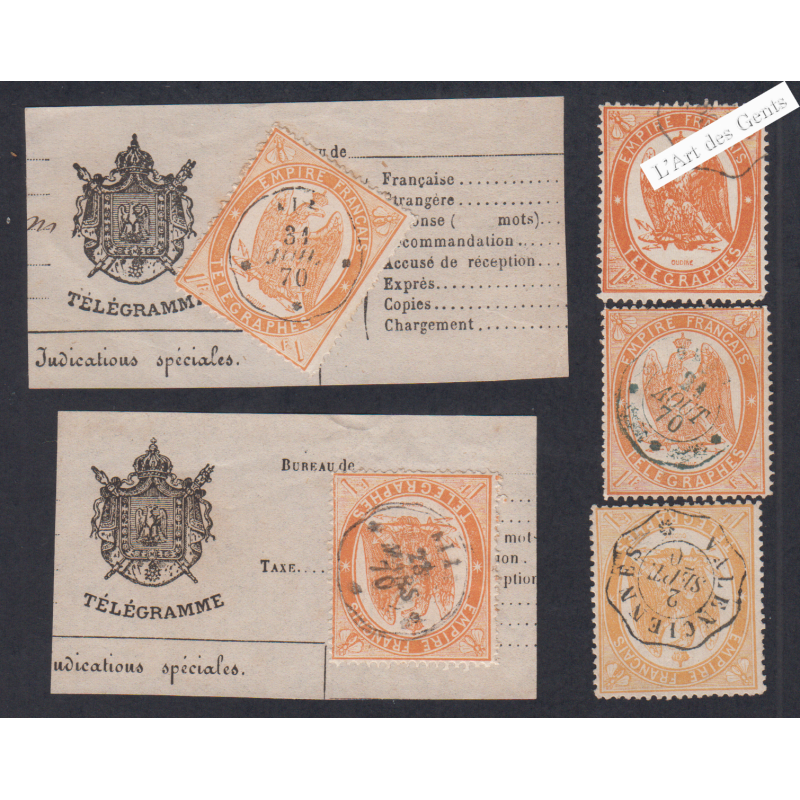 Timbres Télégraphe - n°7 - Oblitérés - cote 90 Euros - lartdesgents.fr