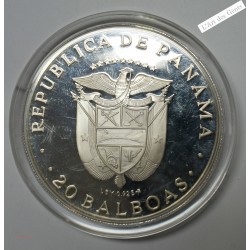 Proof, 20 Balboas 1974 Argent 925/00 130 grs Panama Simon Bolivar, lartdesgents.fr