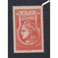 Timbre-Taxe-Radiodiffusion - n°2  -Neuf** - cote 82 Euros - lartdesgents.fr