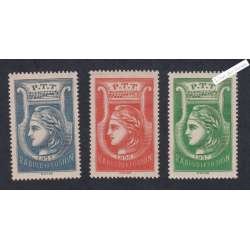Timbres-Taxe-Radiodiffusion - n°1-n°2-n°3  -Neufs* - cote 145 Euros - lartdesgents.fr