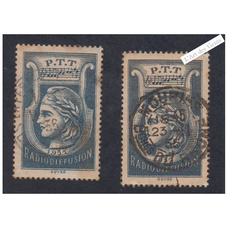 Timbres-Taxe-Radiodiffusion - n°3  - oblitérés - cote 60 Euros - lartdesgents.fr