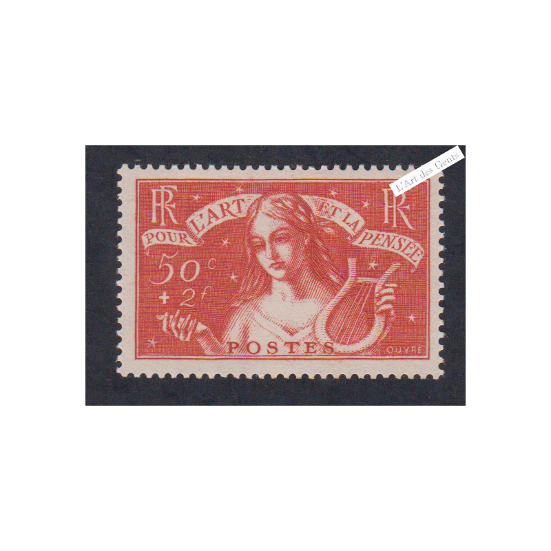 Timbre France n°308 - Art et Pensée - Neuf**  - cote 135 Euros - lartdesgents.fr