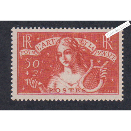 Timbre France n°308 - Art et Pensée - Neuf**  - cote 135 Euros - lartdesgents.fr