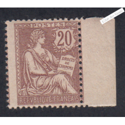 Timbre Type mouchon retouché n°126 - 1902 Neuf**  cote 410 Euros - signé - lartdesgents.fr