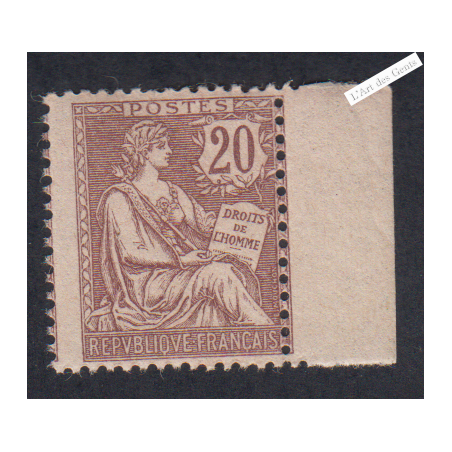 Timbre Type mouchon retouché n°126 - 1902 Neuf**  cote 410 Euros - signé - lartdesgents.fr