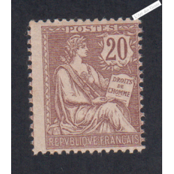 Timbre Type Mouchon retouché n°126 - 1902 Neuf**  cote 410 Euros - Signé - lartdesgents.fr