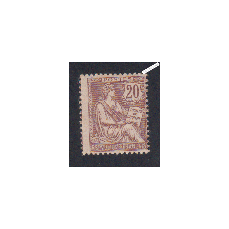 Timbre Type Mouchon retouché n°126 - 1902 Neuf**  cote 410 Euros - Signé - lartdesgents.fr