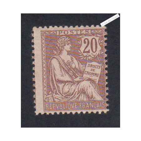 Timbre Type Mouchon retouché n°126 - 1902 Neuf**  cote 410 Euros - Signé - lartdesgents.fr