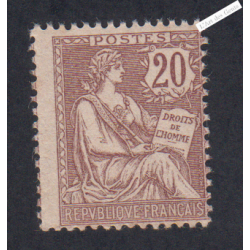 Timbre Type Mouchon retouché n°126 - 1902 Neuf**  cote 410 Euros lartdesgents.fr