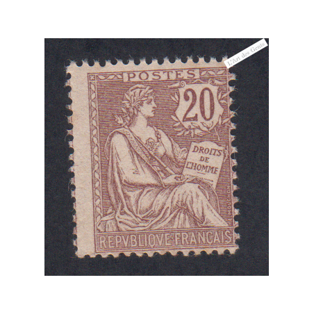 Timbre Type Mouchon retouché n°126 - 1902 Neuf**  cote 410 Euros lartdesgents.fr