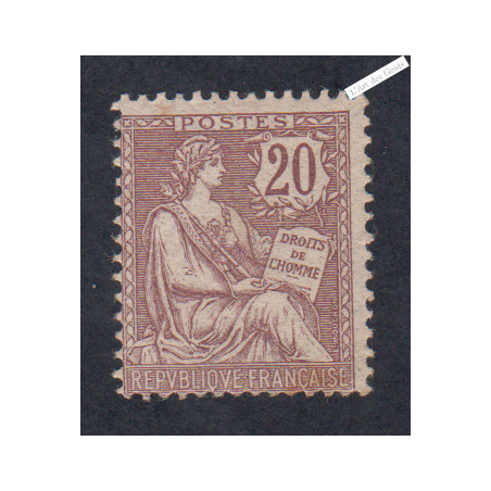 Timbre - n°126 - Mouchon retouché - 1902 - Neuf*  Signé - cote 105 Euros lartdesgents.fr