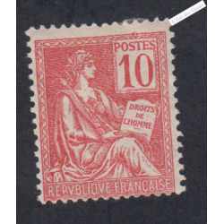 Timbre n°116 -10 c. rouge Mouchon Type II - 1900 - Neuf* - cote 60 Euros lartdesgents.fr