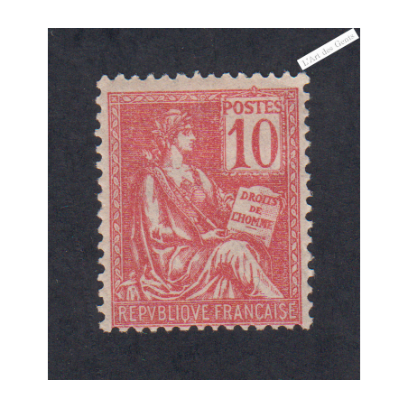 Timbre n°116 -10 c. rouge Mouchon Type II - 1900 - Neuf* - cote 60 Euros lartdesgents.fr