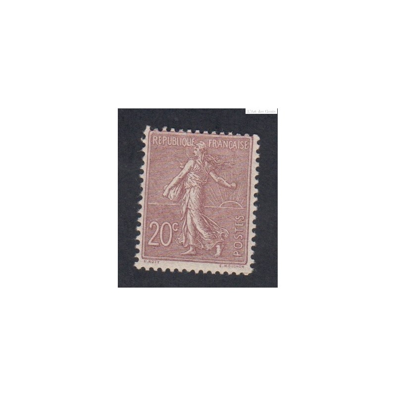 Timbre France Type Semeuse N°131 - 1903 Neuf*  Signé cote 75 Euros lartdesgents.fr