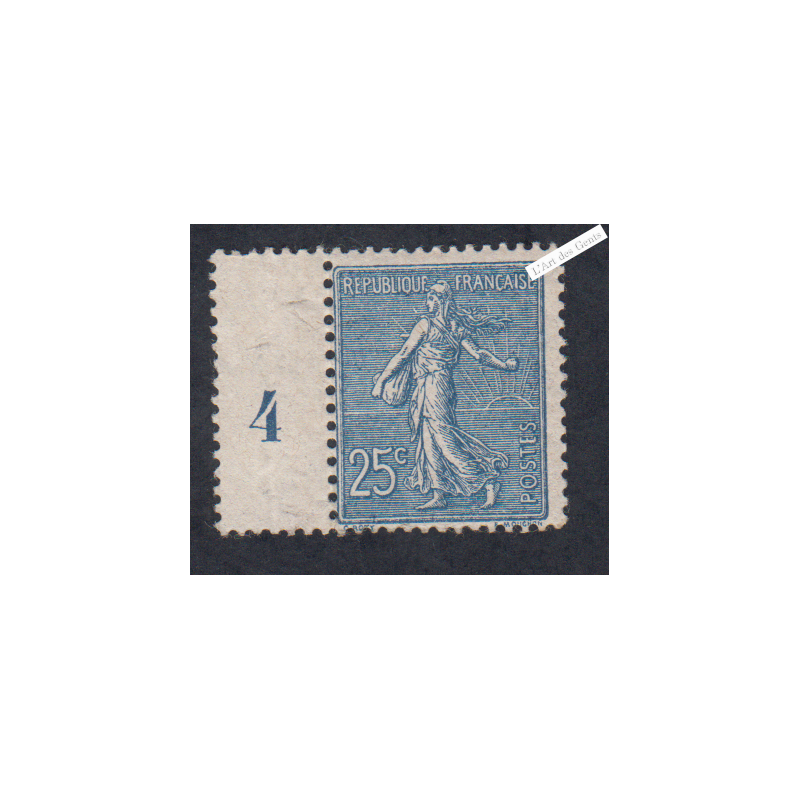 Timbre France Type Semeuse n°132- 1903 Neuf ** Signé cote 85 Euros lartdesgents.fr