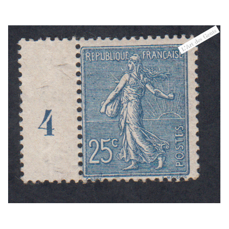 Timbre France Type Semeuse n°132- 1903 Neuf ** Signé cote 85 Euros lartdesgents.fr