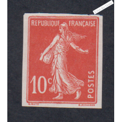 Timbre Semeuse Non Dentelé n°135e - 1906 Neuf * Signé cote 220 Euros lartdesgents.fr