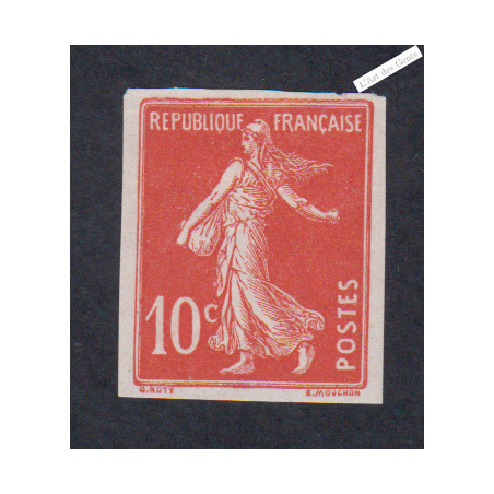 Timbre Semeuse Non Dentelé n°135e - 1906 Neuf * Signé cote 220 Euros lartdesgents.fr