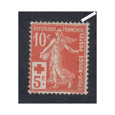 Timbre n°147 - croix rouge - 1914 - Neuf **  cote 100 Euros lartdesgents.fr