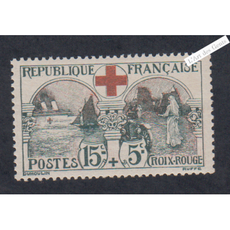 Timbre n°156 - Croix Rouge - 1918 neuf* Signé Cote 140 Euros lartdesgents.fr