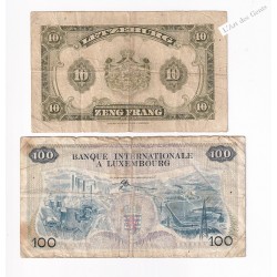 Luxembourg 100 frs 1968 + 10 frs 1944, lartdesgents.fr