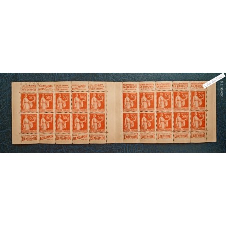 Carnet France n°283-C 8 Série 289- Type Paix 50 c. rouge  - Neuf** cote 270 Euros - lartdesgents.fr