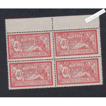 Bloc de 4 Timbres n°119 - Type Merson -1900 - Neuf** Cote 260 Euros - lartdesgents.fr