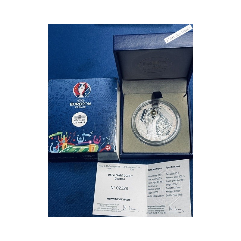 Coffret BE 10 euro 2016 UEFA -GARDIEN-  lartdesgents.fr
