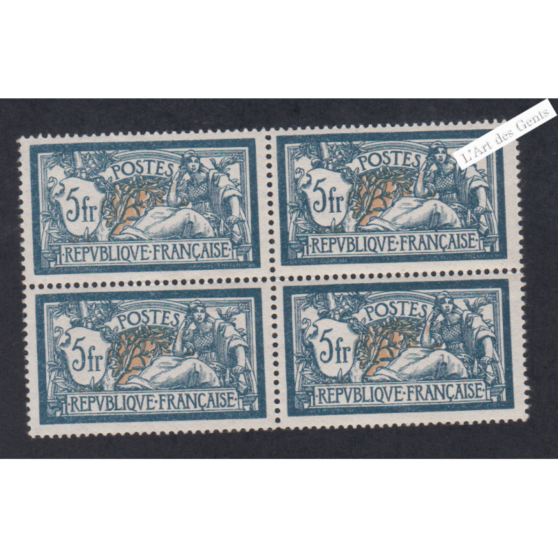 Bloc de 4 Timbres n°123  Type Merson-  Neufs** - cote 1480 Euros lartdesgents.fr