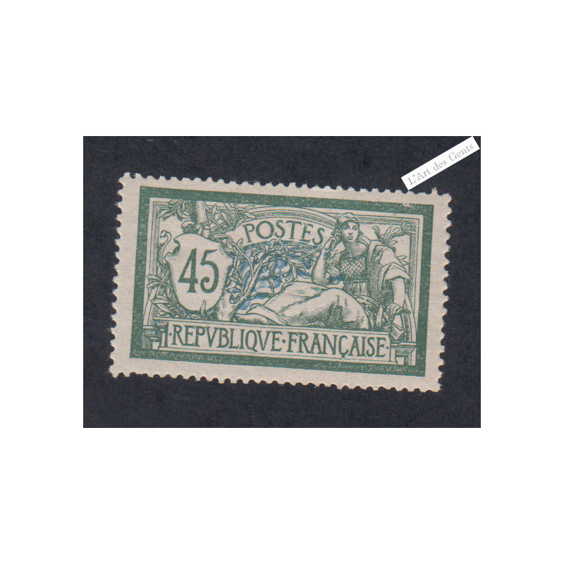 Timbre n°143c - teinte de fond déplacée - Type Merson -  Neuf** - cote 250 Euros lartdesgents.fr