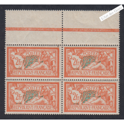 Bloc de 4 Timbres n°145 Bord de feuille - Type Merson -  Neuf** Cote 640 Euros - lartdesgents.fr